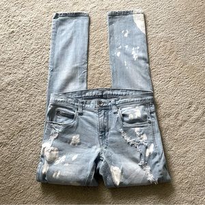 ROGUE Distressed Bleach Skinny Jeans Size 30w